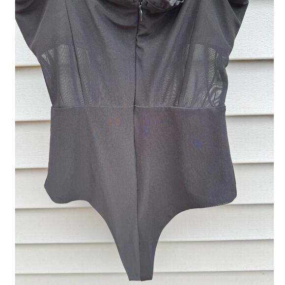 Princess Polly size 6 Cartia Black Structured Partially Sheer Bodysuit - Picture 10 of 14